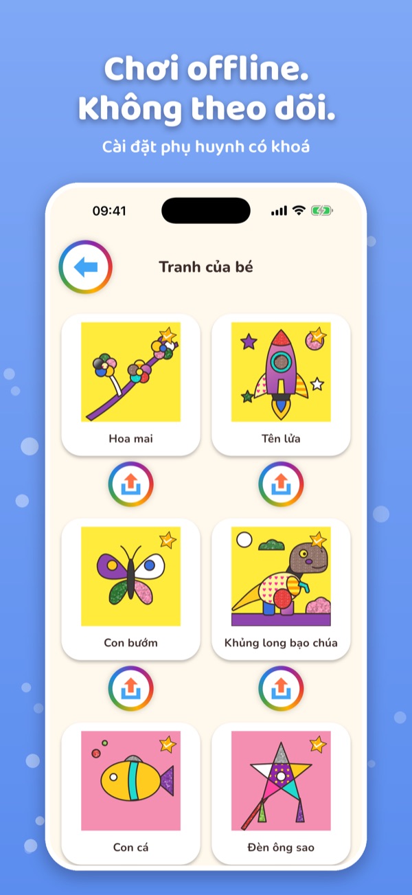 Bộ sưu tập những bức tranh bé đã tô màu